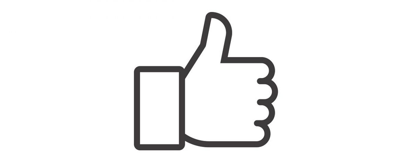 Thumbs up. Vector line icon